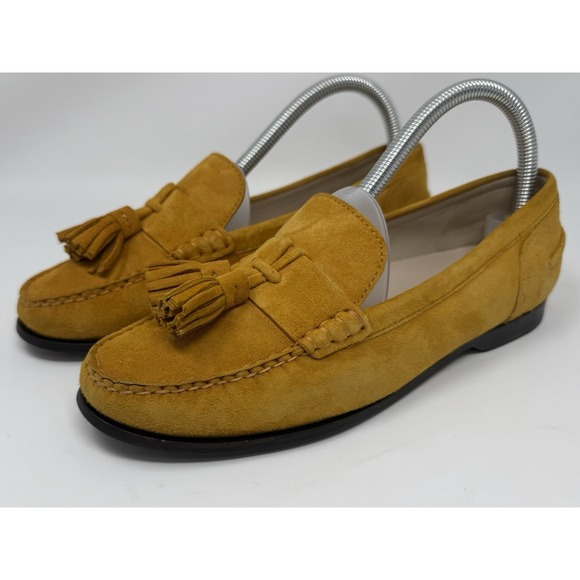 Cole Haan Loafer Shoes Womens Size 8.5B Emmons Tassel Inca Gold GoSuede Leather - Picture 1 of 8